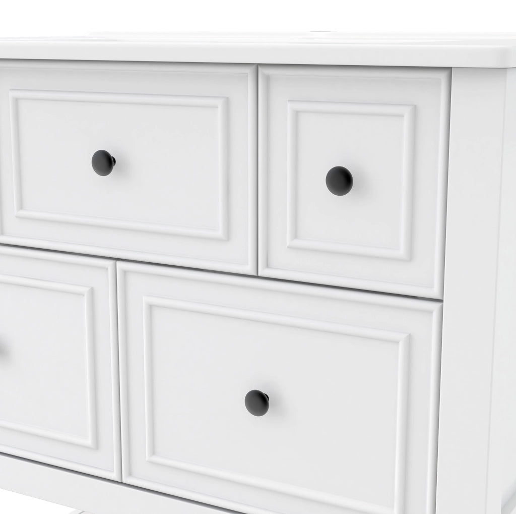 Mobile lavabo indipendente con lavabo in ceramica, 76 x 46,5 x 82 cm, bianco