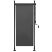 Tenda Manuale Retrattile Autoportante, Regolabile in Lunghezza, con Manovella, Installazione Senza Forature, Metallo, Alluminio, Poliestere, Grigio Scuro