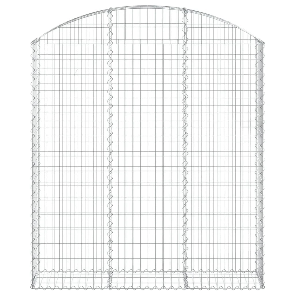 Gabbione cesto gabbia recinzione muro di contenimento ad arco 150 x 30 x 160/180 cm ferro zincato Argento 02_0039973