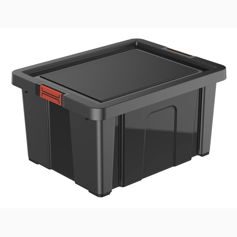 Contenitore Box Multiuso Porta attrezzi Portaoggetti Bricolage Nero 55 Litri