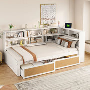 Letto Singolo con Cassetto e Contenitore in Legno Massello ¨C MINIMAL ¨C Bianco 90x200