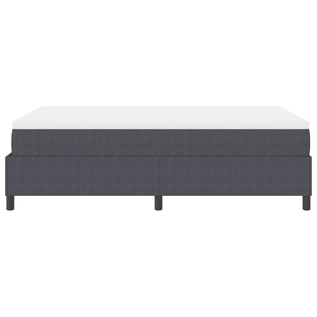 Letto con Box Spring e Materasso Grigio Scuro 120x200 cm Tessuto in Corduroy