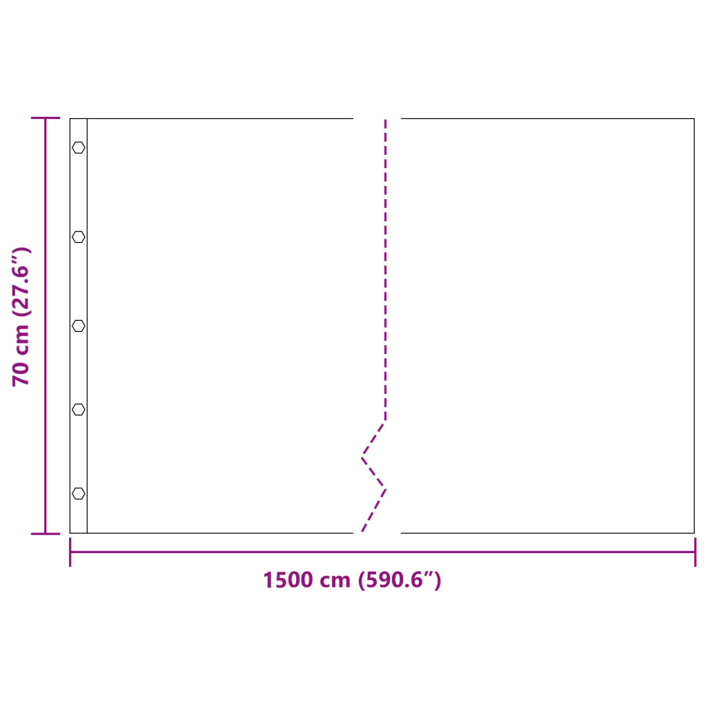 barriera radice  con rotaie di collegamento nera 0,7x15 m 1,5 mm HDPE