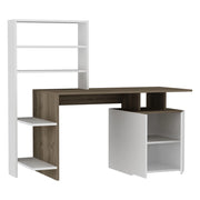 Loria, Scrivania 6 Ripiani, 146x60x74h cm Bianco