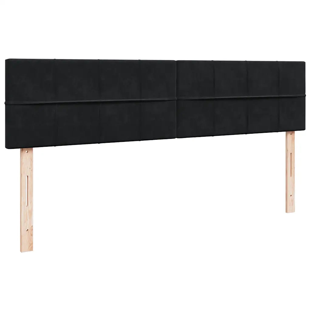 Struttura Letto Pouf con Materasso Nero 160x200 cm in Velluto 3312634