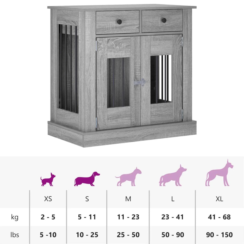 Mobile da cassa per cani Sonoma grigio 80 x 47,5 x 80 cm 8014770