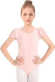 Costume da ballo per bambine con piume in rosa - Taglia 140 per ragazze di 3-12 anni