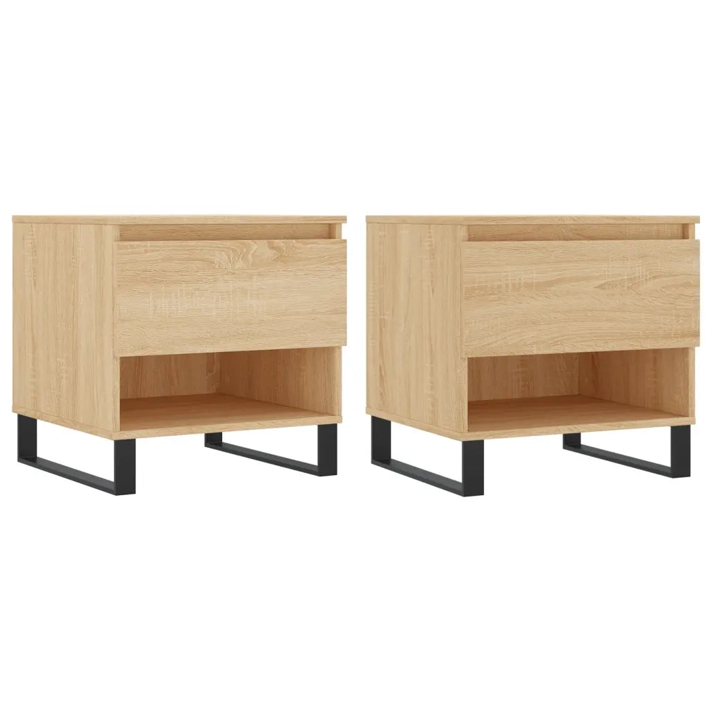 2 pz Tavolini salotto | Tavolino da caff¨¨ | Tavolino da Soggiorno Rovere Sonoma 50x46x50cm Legno Multistrato