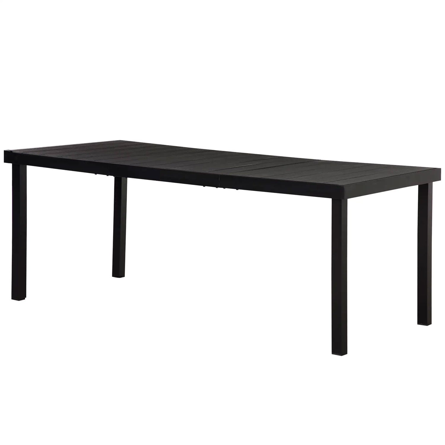 Tavolo da Pranzo da Giardino per 8 Persone in Alluminio e Plastica Nero