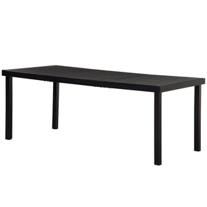 Tavolo da Pranzo da Giardino per 8 Persone in Alluminio e Plastica Nero
