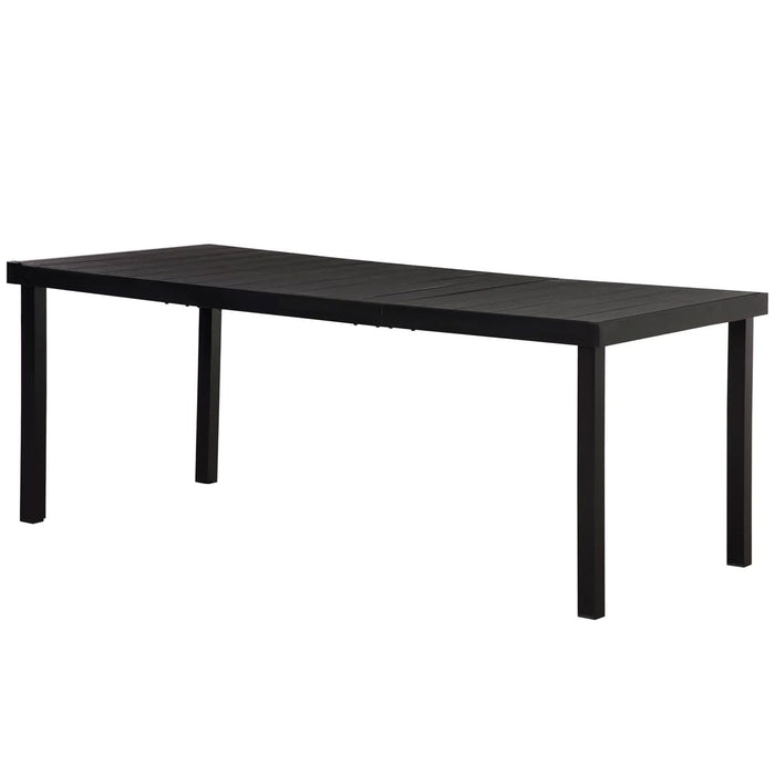Tavolo da Pranzo da Giardino per 8 Persone in Alluminio e Plastica Nero
