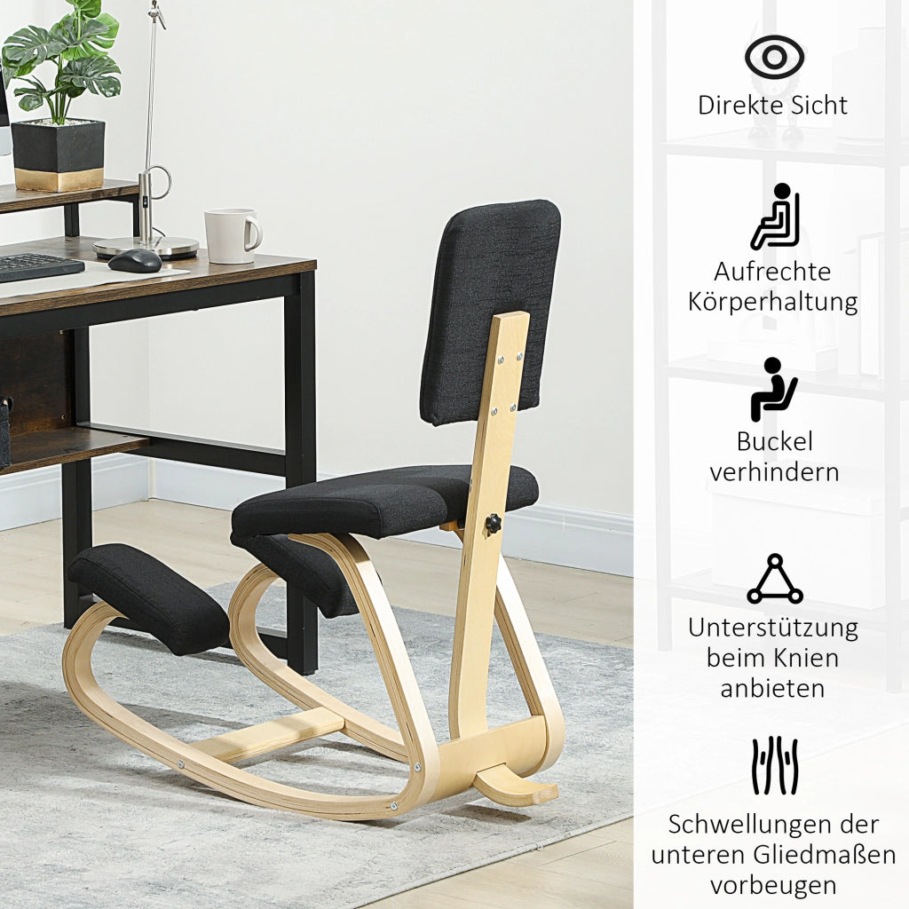 Sedia ergonomica in ginocchio ¨C zephmum ¨C nero