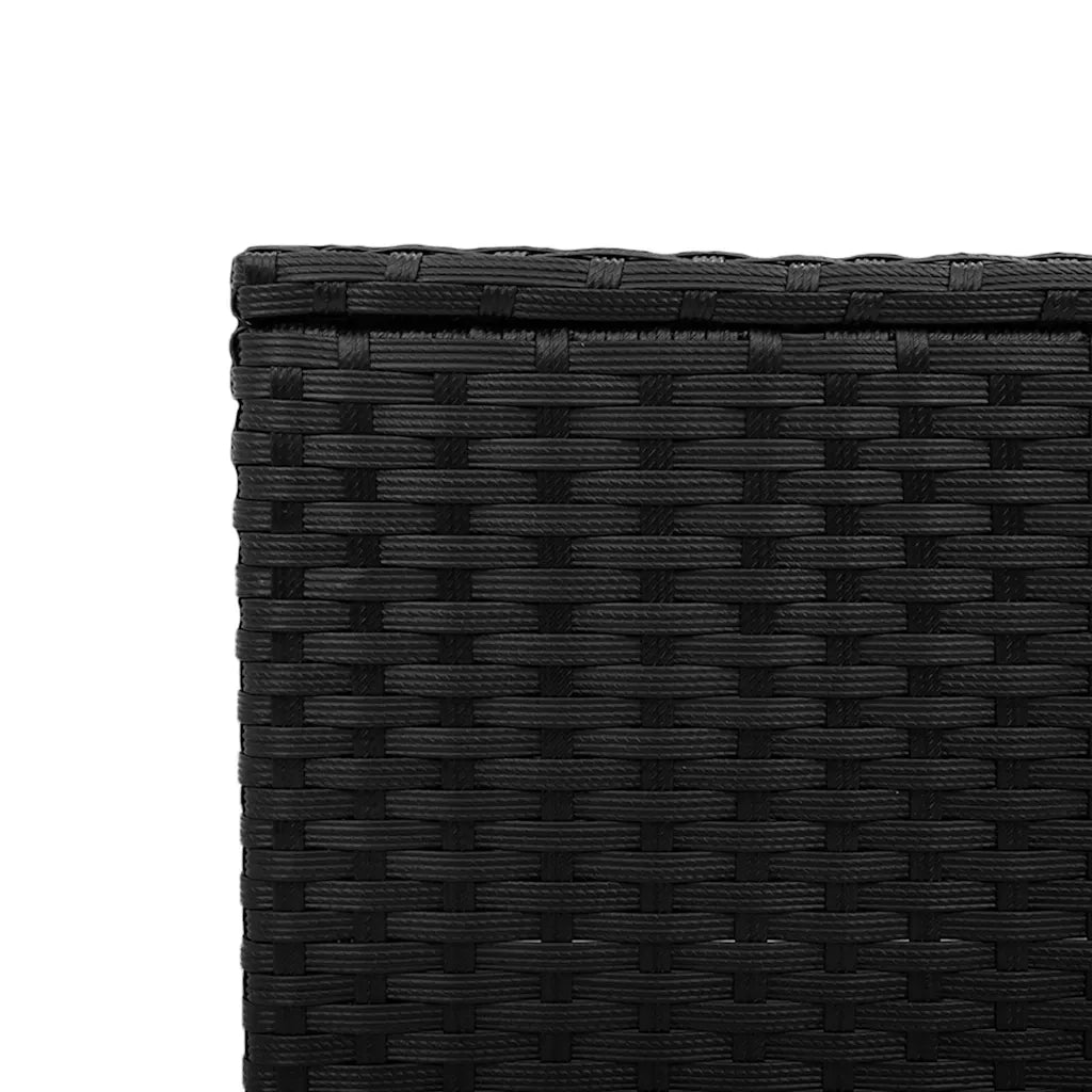 Tavolo da Giardino | Tavolino da esterno con piano in vetro nero 55x55x37 cm in polyrattan