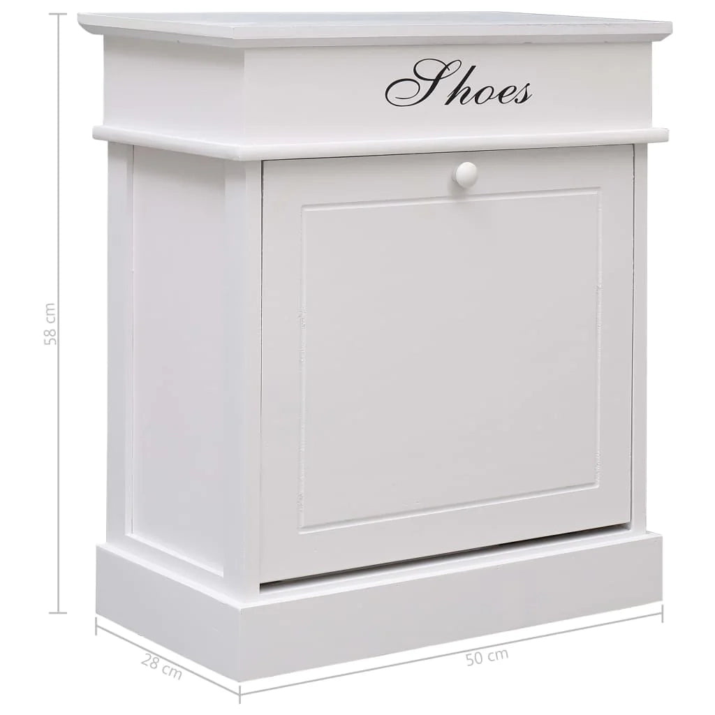 Scarpiera mobile contenitore per scarpe mobile per ingresso/corridoio/soggiorno 50 x 28 x 58 cm legno di Paulownia bianco 02_0021460