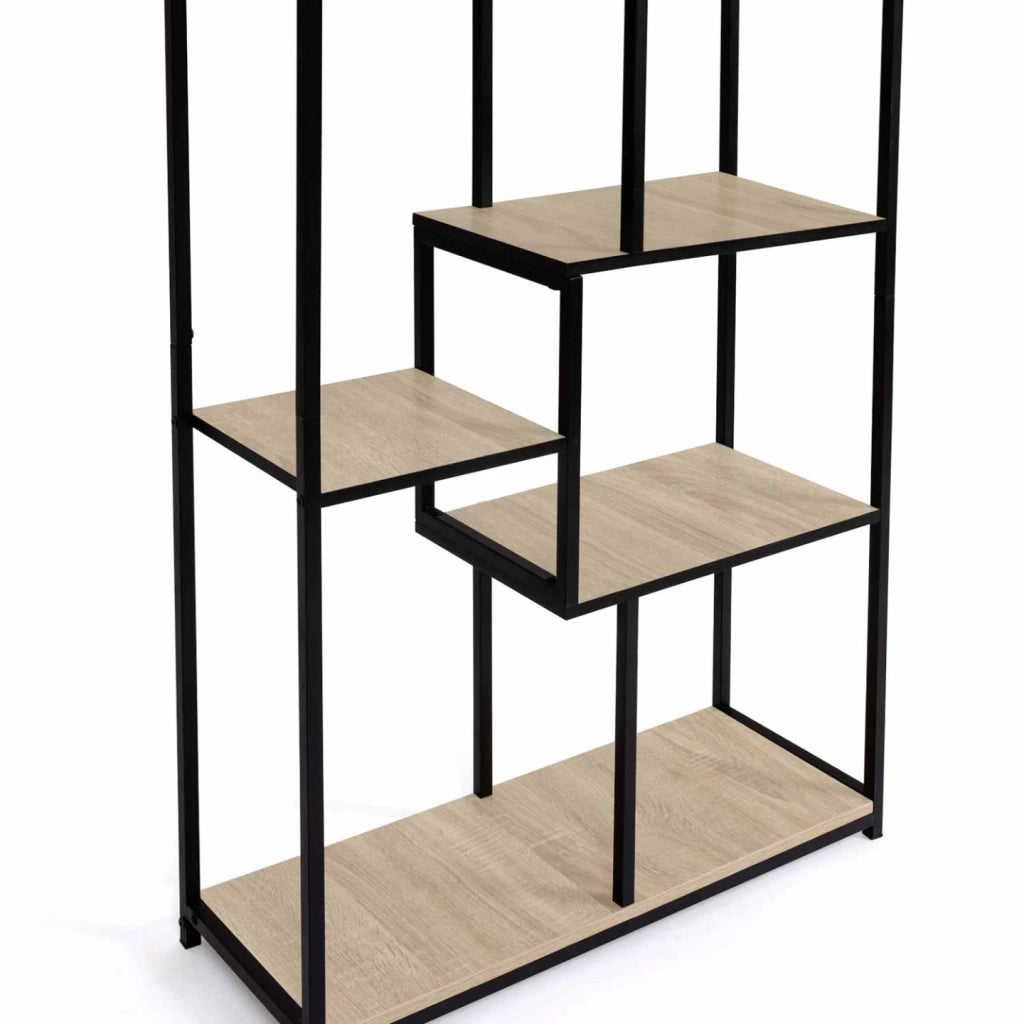 IDMarket - DETROIT libreria asimmetrica a 6 livelli dal design industriale 161 cm