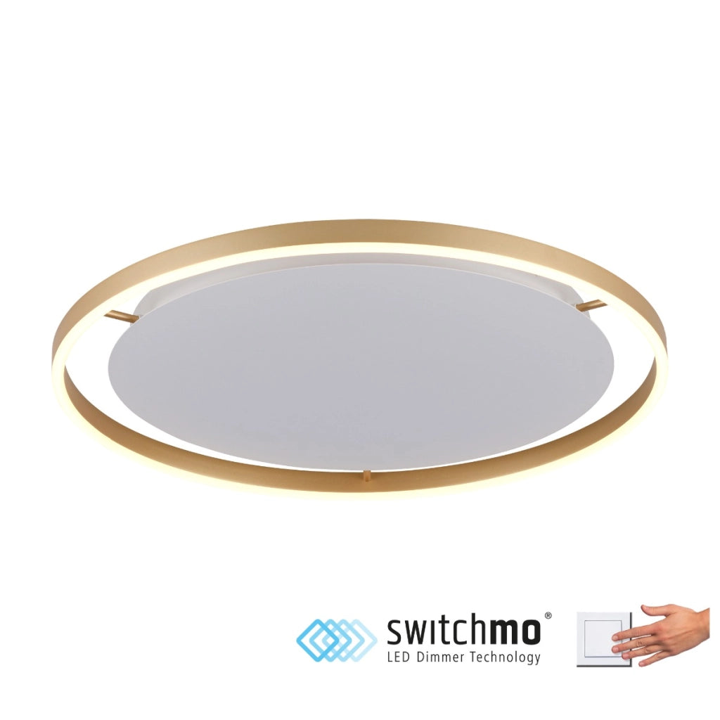 Plafoniera LED rotonda 58,5 cm 28W ottone Paul Neuhaus