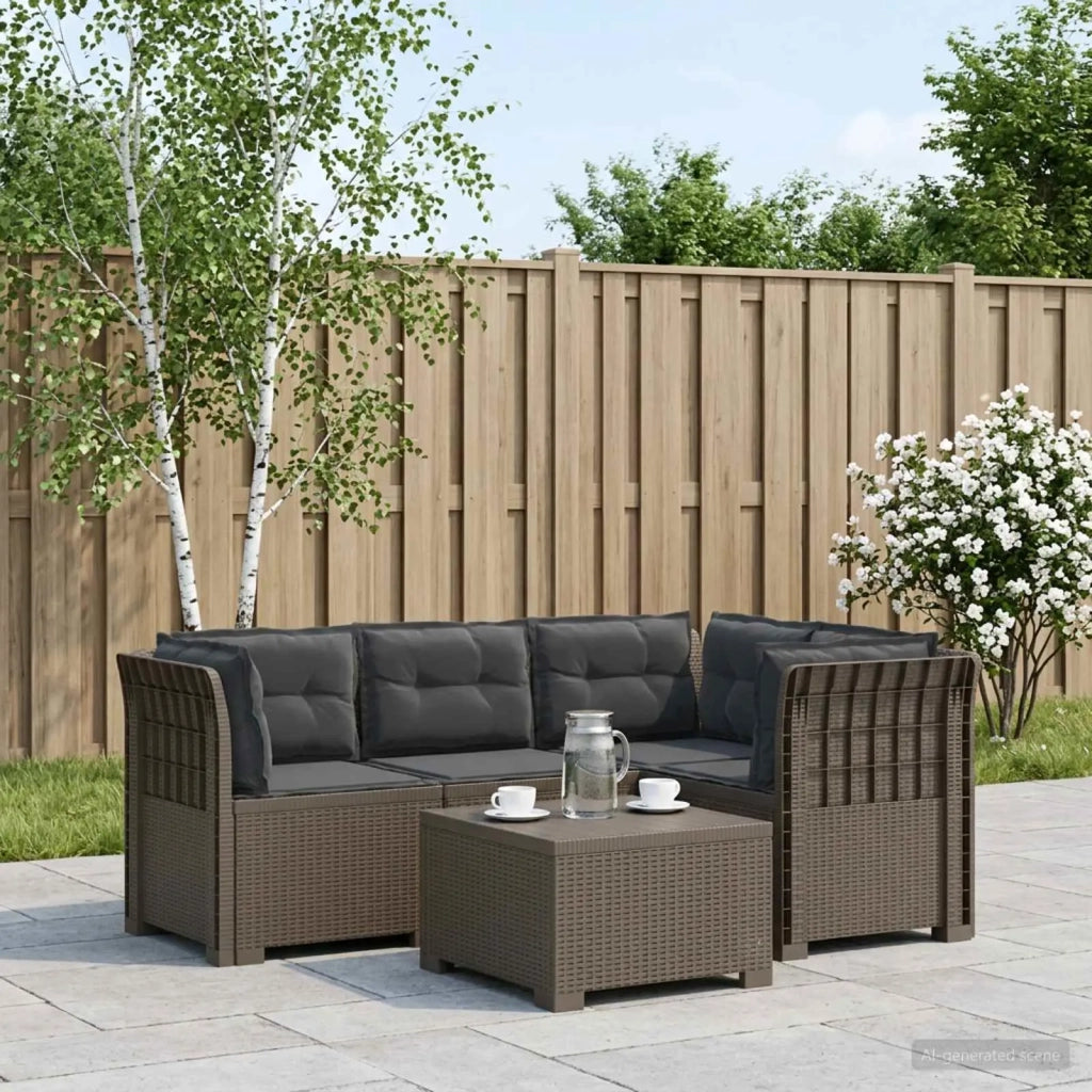 Divano da Giardino 4 Posti con Cuscini Aspetto Rattan PP 3443991