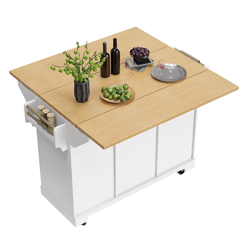 Isola cucina estendibile - Xylo - 120x40x95cm nero/bianco