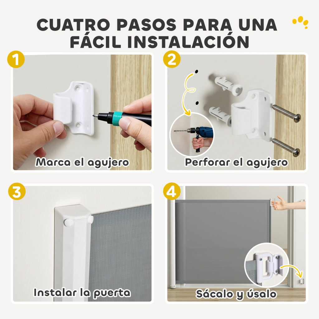Cancelletto di Sicurezza per Animali Domestici ¨C Xylo ¨C Estensibile 5,5-115x82,5 cm Grigio Acciaio
