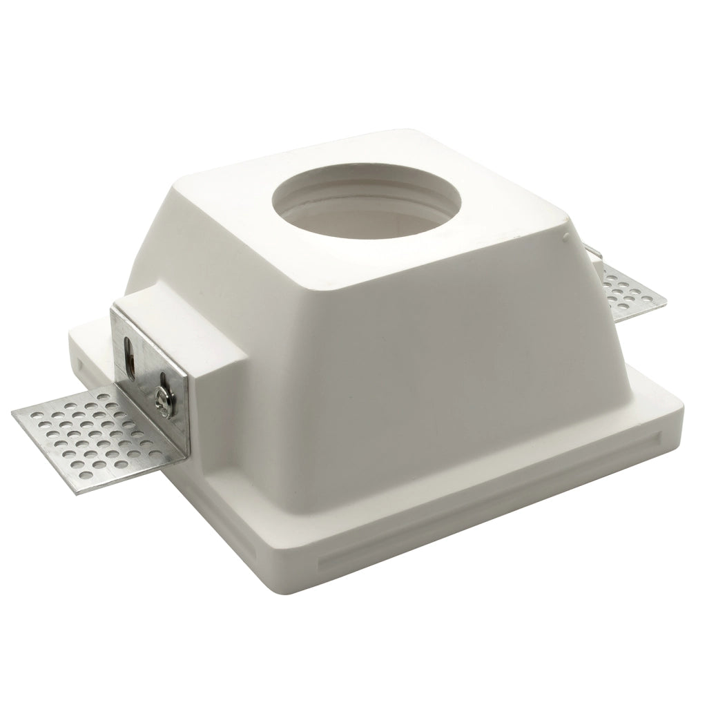 Portafaretto Downlight Gesso Integrazione Cartongesso Quadrato per Lampadina LED GU10 / GU5.3 Foro 120x120 mm