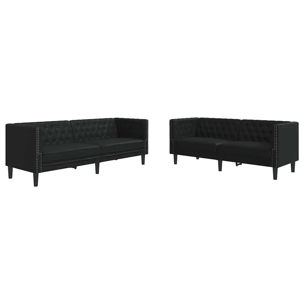 Divano per Soggiorno 2 pcs Nero 194 x 74,5 x 70,5 cm 3385862