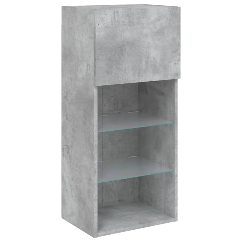 Mobile TV multimediale scaffale TV credenza mobile TV sala da pranzo soggiorno camera da letto con luci LED 40,5 x 30 x 90 cm grigio 02_0026603