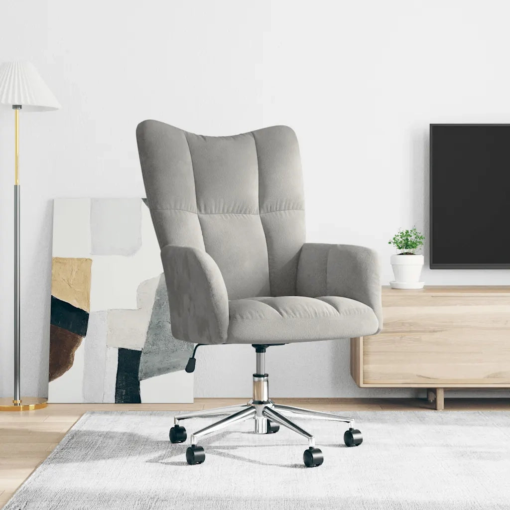 Sedia Relax Grigio Chiaro in Velluto 328161