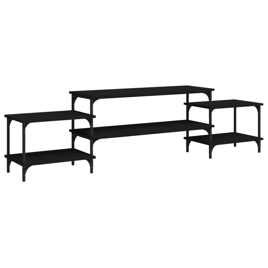 Mobile TV multimediale mensola TV credenza mobile TV sala da pranzo soggiorno camera da letto 197 x 35 x 52 cm legno ingegnerizzato nero 02_0026103