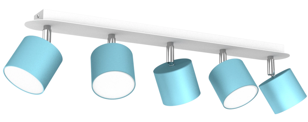 Plafoniera Milagro Dixie 5 luci GX53 blu/bianco metallo
