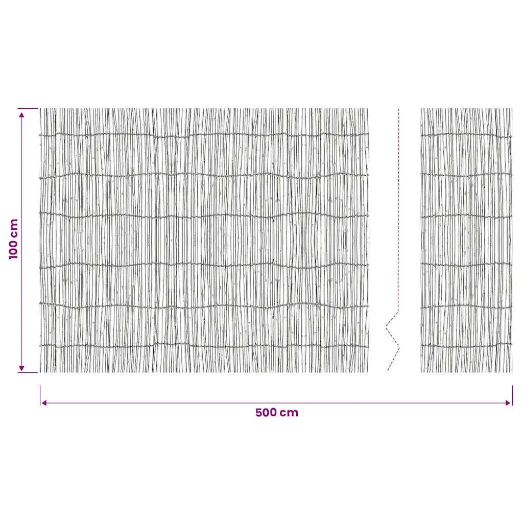 Recinzione in Salice 500x100 cm 140386