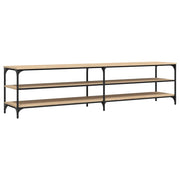 Mobile TV multimediale mensola TV credenza TV sala da pranzo soggiorno camera da letto rovere Sonoma 200 x 30 x 50 cm legno ingegnerizzato e metallo marrone 02_0027515