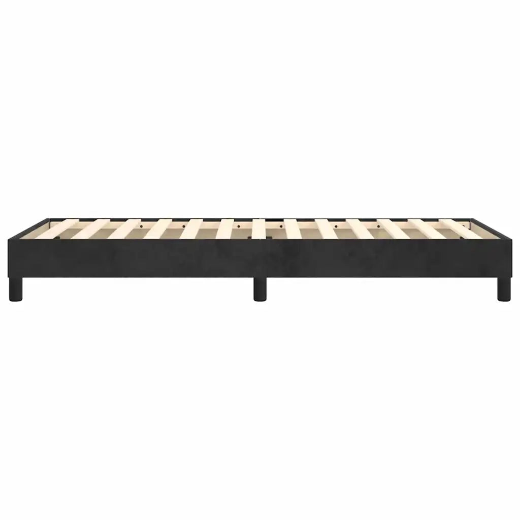 Struttura Letto a Rete a Molle-Giroletto Nero 80x200 cm in Velluto 187244