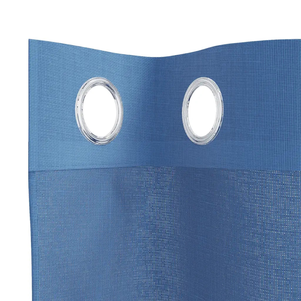 vidaXL Tende in Voile con Occhielli 2 pz Blu Reale