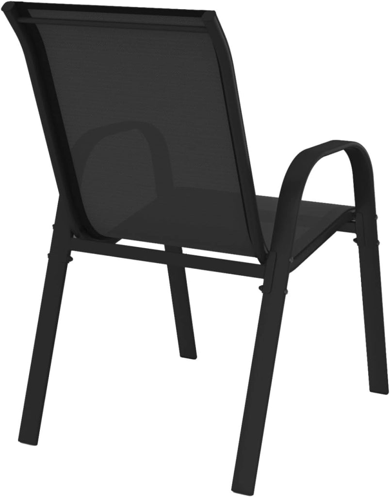 Set di 6 sedie impilabili LYMA in metallo e textilene nero