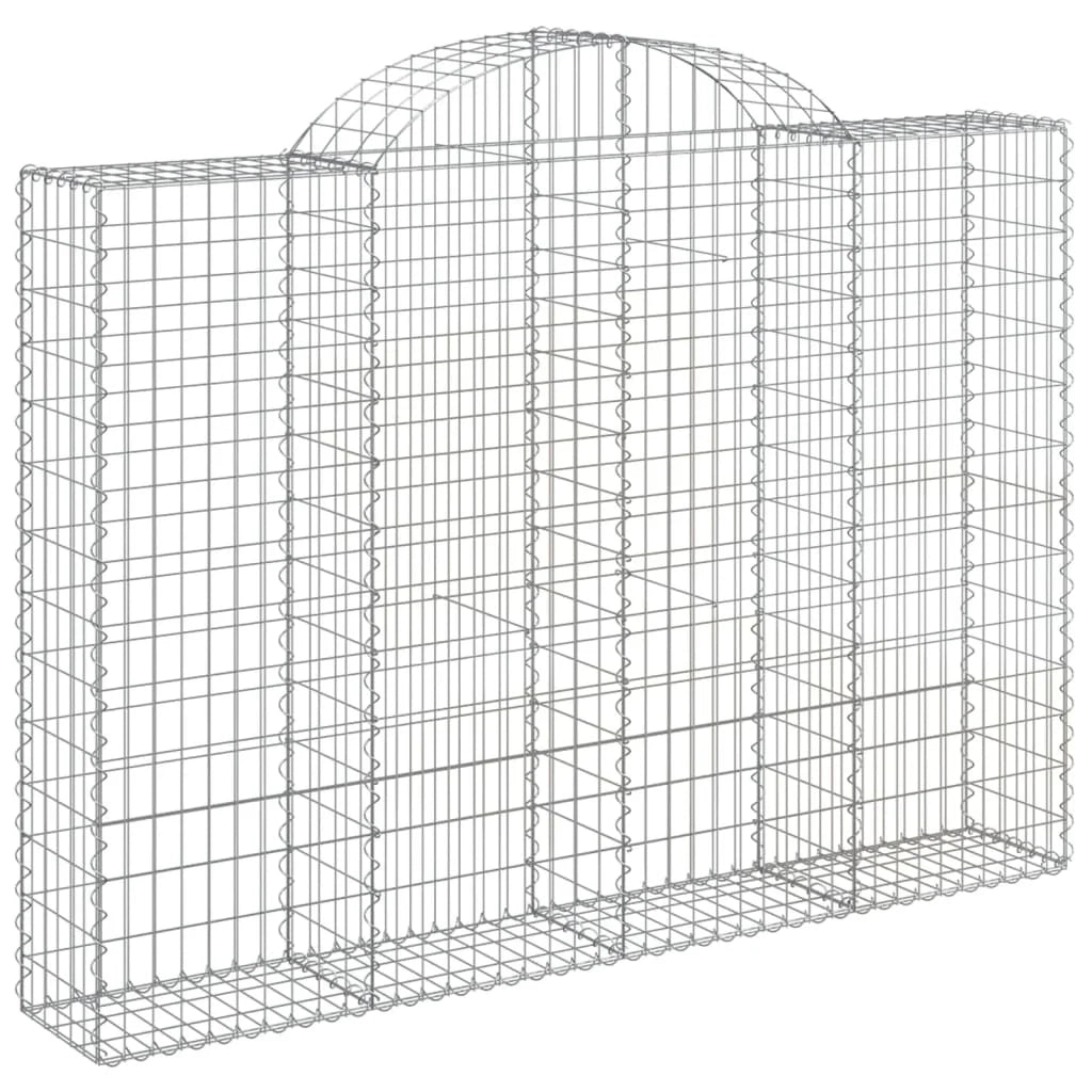 Set di 9 gabbioni ad arco per recinzione gabbia o muro di contenimento 200 x 30 x 140/160 cm ferro zincato argento 02_0041244