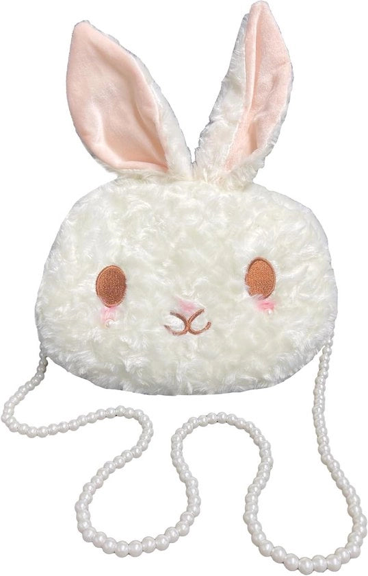 Borsa a Spalla di Coniglio in Piuma per Ragazze e Donne - Borsa da Principessa - 25 x 21 x 5 cm