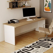 Scrivania per ufficio 200x80x74H noce naturale e bianco frassinato Ibisco – Made in Italy
