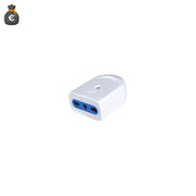 Alcapower Presa elettrica bipasso 10/16A con uscita cavo assiale, 250V AC, Potenza massima 1500W, colore bianco, design compatto e resistente