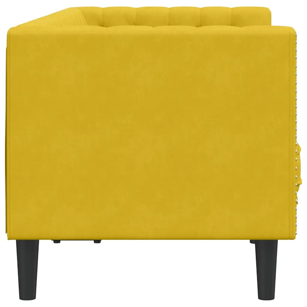 vidaXL Divano Chesterfield con Rinforzi 2 Posti Giallo in Velluto