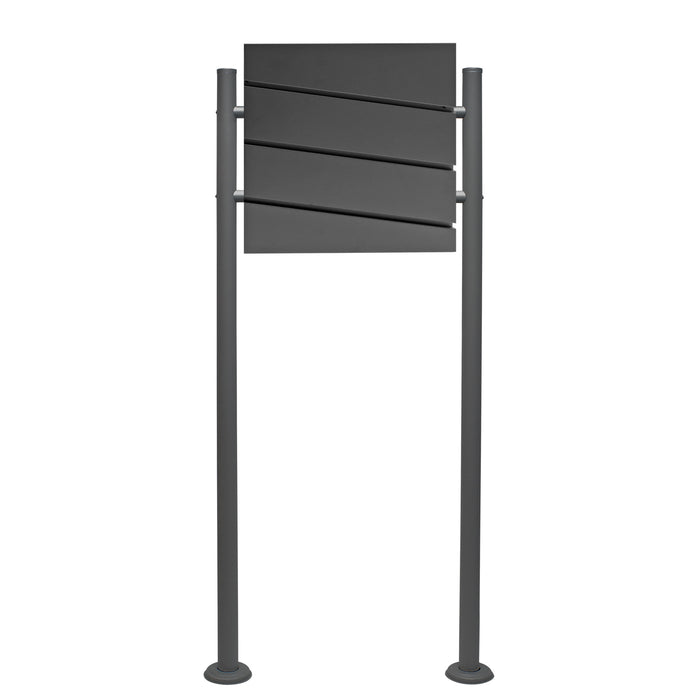 Set Cassetta postale singola autoportante V16 antracite, con telaio di supporto