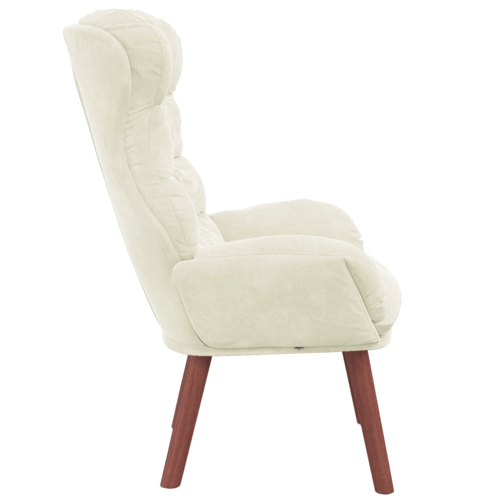 Poltrona Rilassante in Velluto Crema