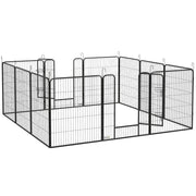 Recinto per Cani Modulabile a 12 Pannelli ¨C Zephmum ¨C Grigio 80x100 cm Pieghevole