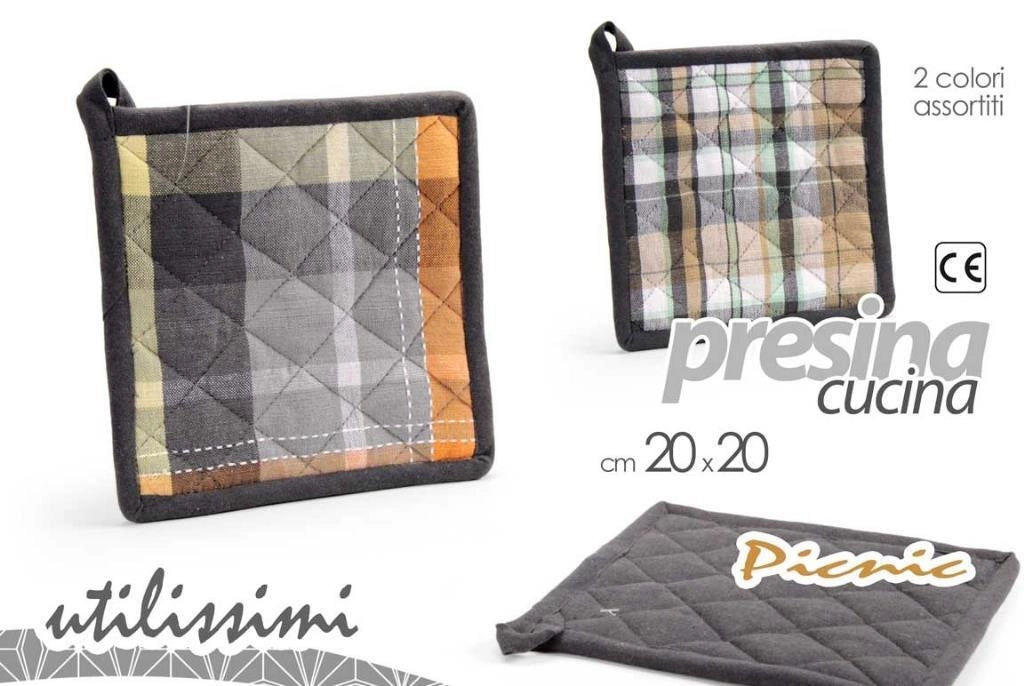 1 Pezzo Presina da Forno Cucina in Cotone 20 x 20 cm Pic Nic 2 Colori