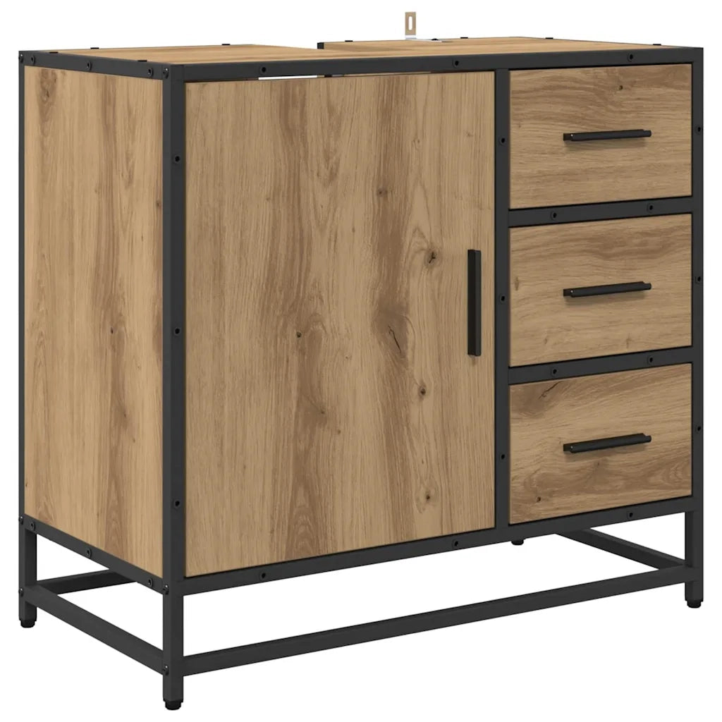 Set di mobili per il bagno con porta 3 pcs Rovere artigianale