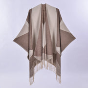 Nuovo mantello/cappotto da donna in cashmere con nappe double-face.