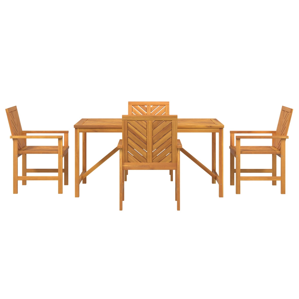 Set da Pranzo da Giardino 4 Pezzi in Legno Massello di Acacia
