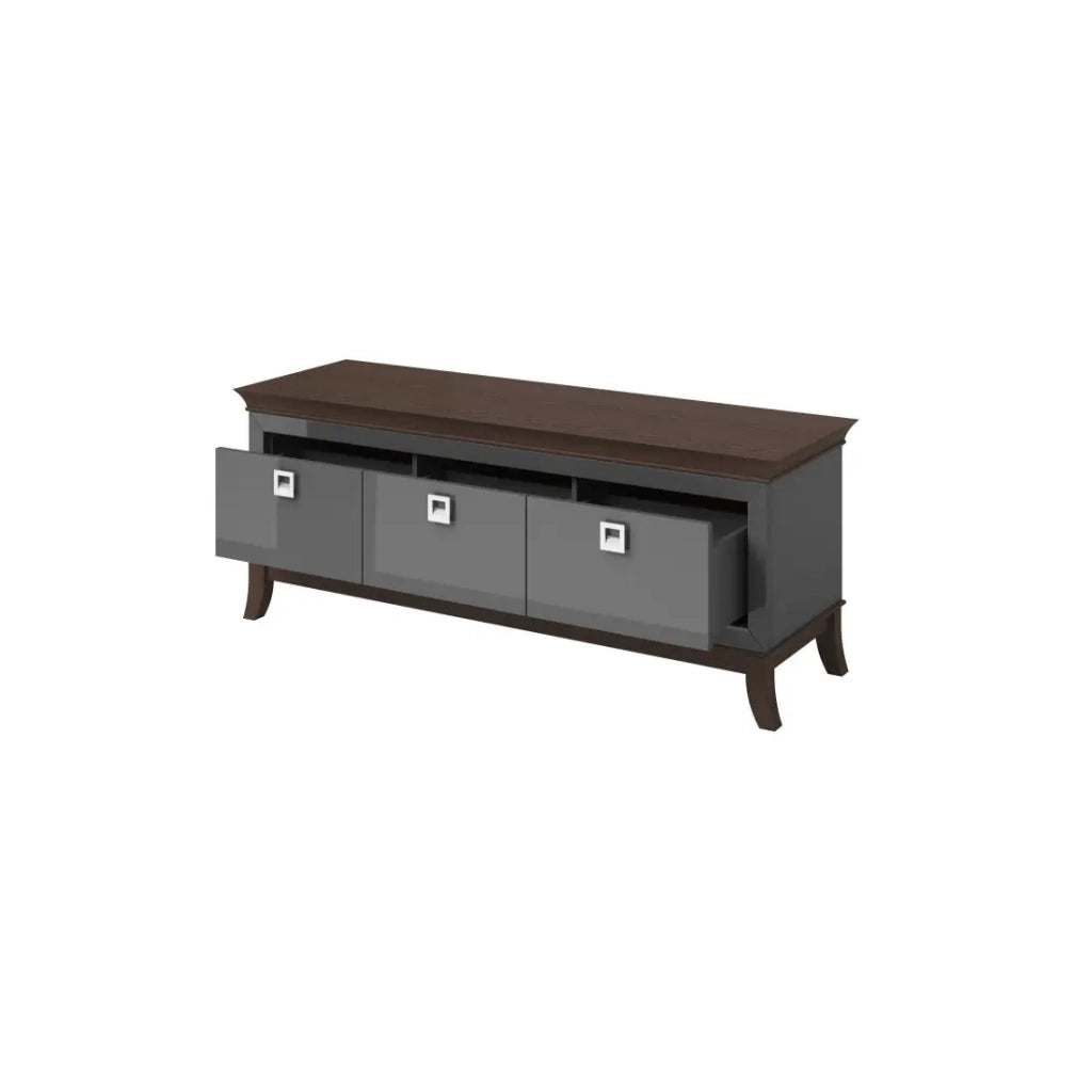Mobile TV 160cm collezione PALACE con 3 cassetti. Colore grigio e rovere.