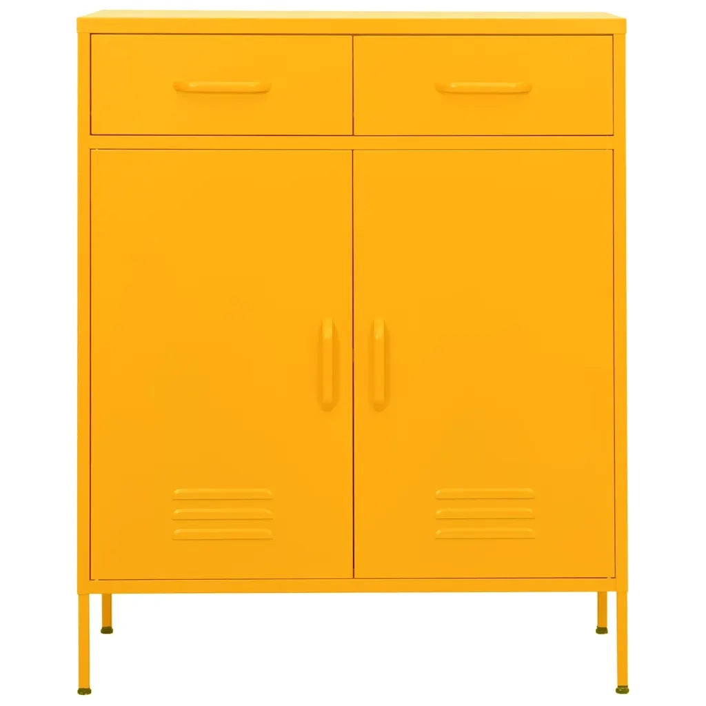 Armadietto Giallo Senape 80x35x101,5 cm in Acciaio