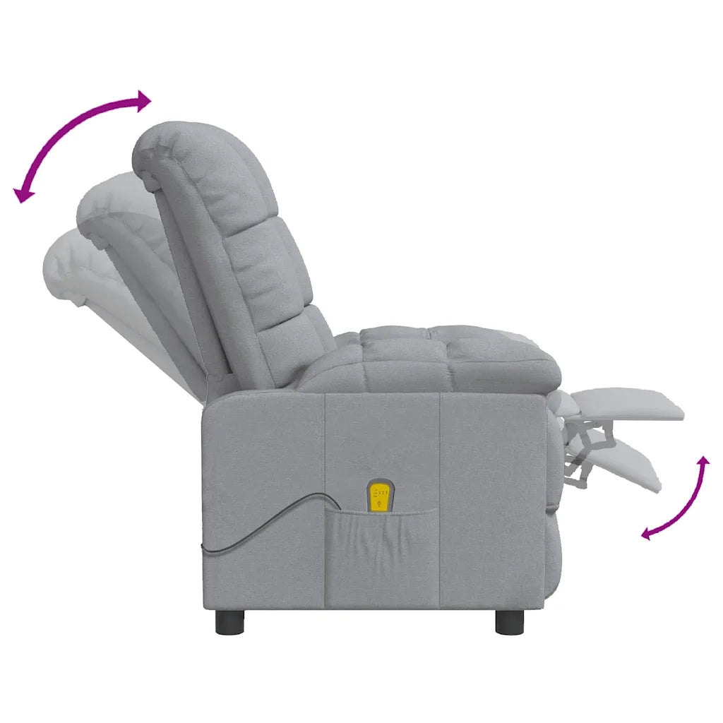 Poltrona Massaggiante in Tessuto Grigio Chiaro 289806