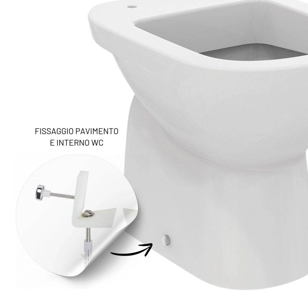 Kit completo di viti e staffe di fissaggio per sanitari a pavimento standard *** confezione 1